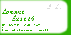 lorant lustik business card